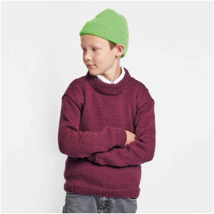 Kit débutant tricot pull Mini Mila pour enfants en laine mohair
