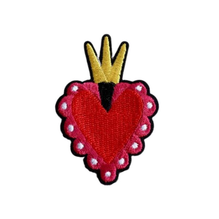 Ecusson thermocollant coeur rouge