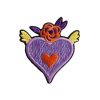 Ecusson thermocollant coeur Ex-voto violet