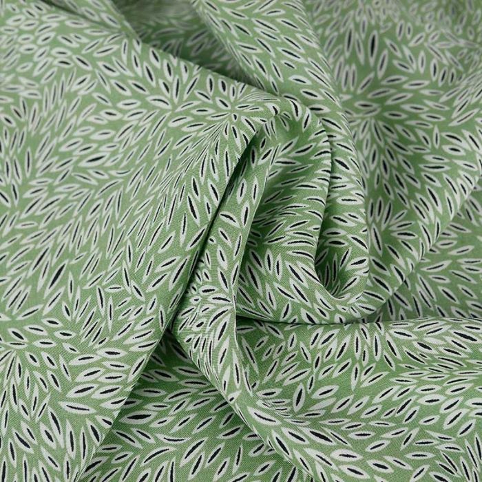 Tissu viscose minis pétales - vert sauge x 10 cm