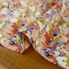 Tissu viscose fleurs Erada - saumon x 10 cm