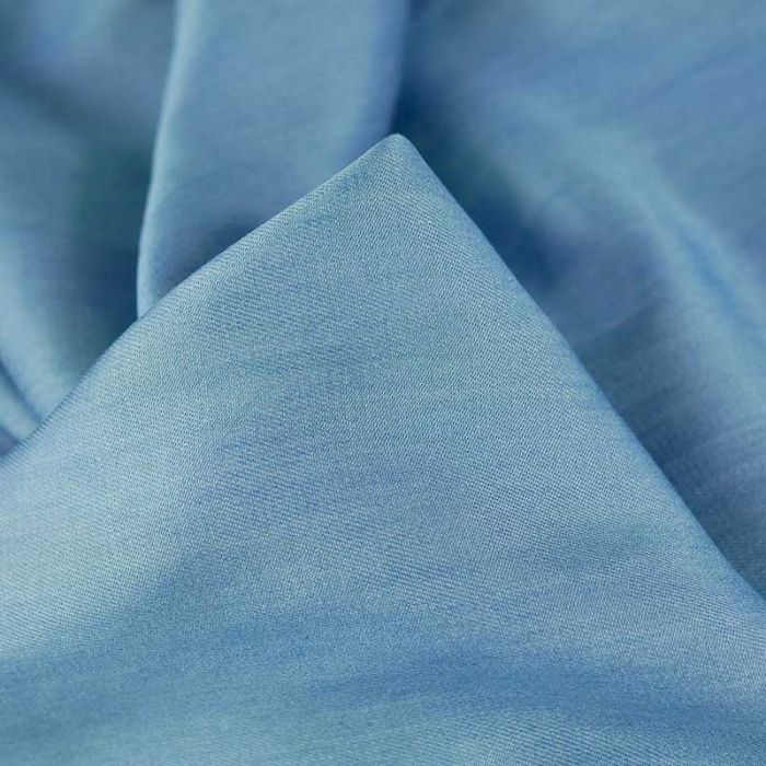 Tissu chambray tencel - bleu ciel x 10 cm