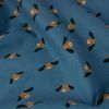 Tissu flanelle coton petits chiens - bleu denim x 10 cm