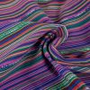 Tissu jacquard mexicain rayures multicolore - violet x 10 cm