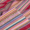 Tissu jacquard mexicain rayures multicolore - rose x 10 cm