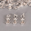 Breloque lapin strassé argent vieilli x1