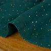 Tissu double gaze pois dorés - vert canard x 10 cm