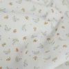 Tissu double gaze fleurs Olinéa - blanc cassé x 10 cm