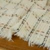 Tissu lainage tweed carreaux lurex haute couture - écru x 10 cm
