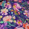 Tissu viscose fleurs aquarelle haute couture - violet x 10 cm