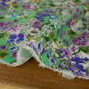 Tissu piqué de viscose fleurs violettes haute couture - vert x 10 cm