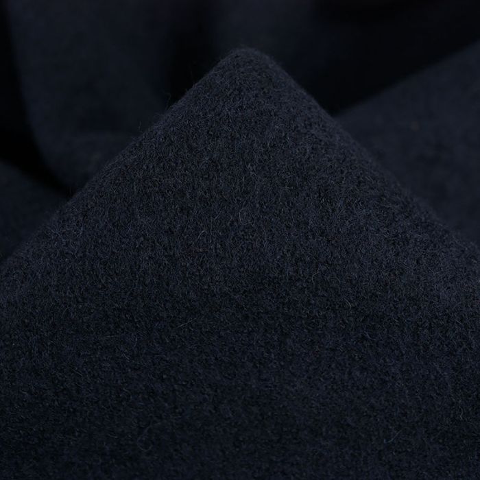 Tissu 100% laine bouillie uni oeko-tex - bleu marine x 10 cm