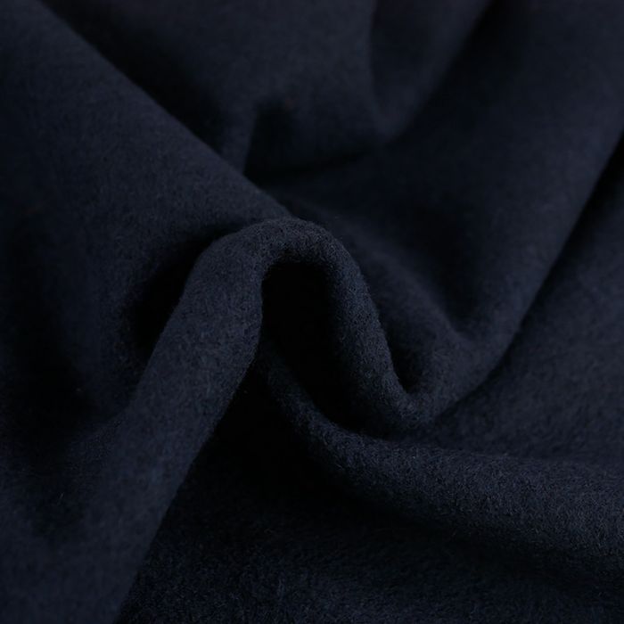 Tissu 100% laine bouillie uni oeko-tex - bleu marine x 10 cm