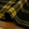 Tissu flanelle laine tartan haute couture noir - jaune x 10 cm