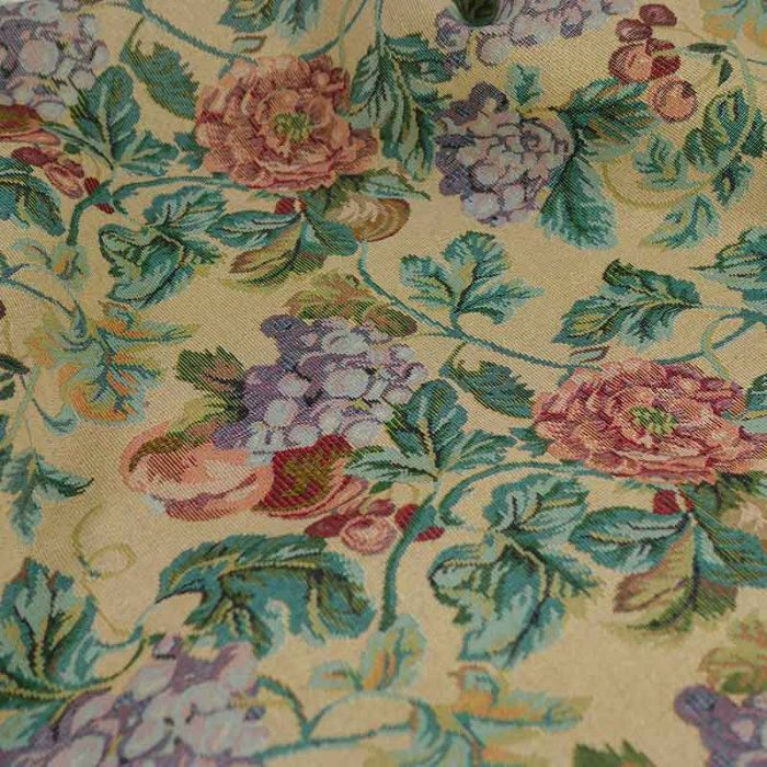 Tissu jacquard tapisserie vignes haute couture - beige x 10 cm