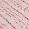 Tissu lainage rayures roses lurex haute couture - écru x 10 cm