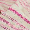 Tissu lainage rayures roses lurex haute couture - écru x 10 cm