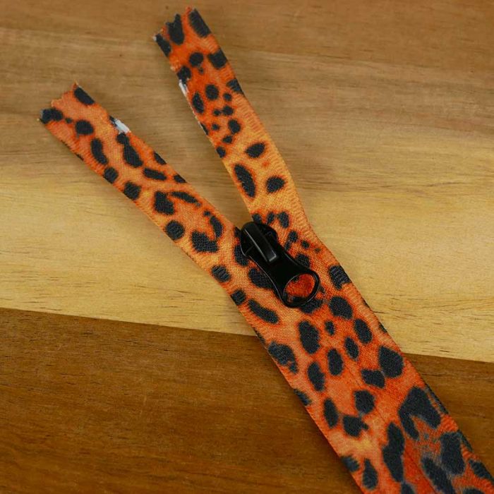 Fermeture à glissière invisible léopard non séparable