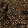 Tissu lainage tweed lurex haute couture - marron x 10 cm