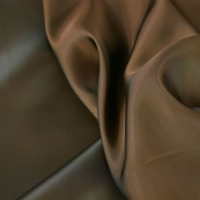 Tissu doublure viscose haute couture - marron foncé x 10 cm