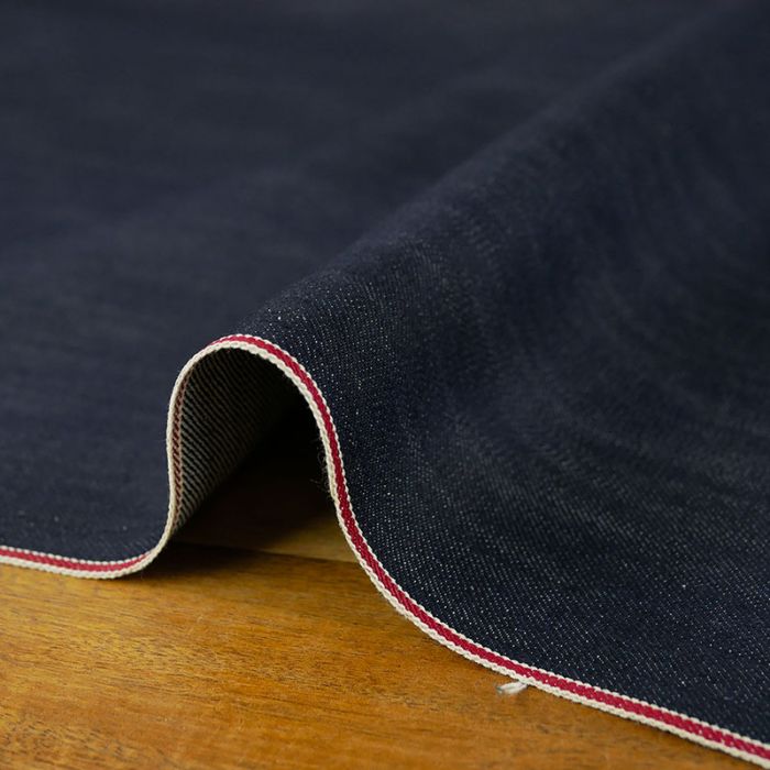 Tissu denim Selvedge haute couture - bleu foncé x 10 cm