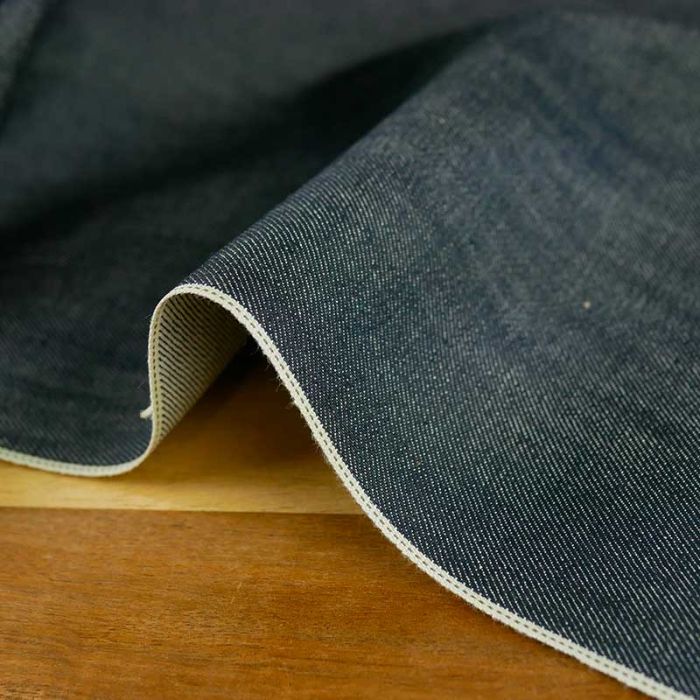 Tissu denim Selvedge haute couture - bleu gris x 10 cm