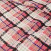 Tissu lainage tweed tartan haute couture - rose corail x 10 cm