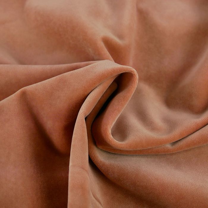 Tissu velours ras haute couture - vieux rose x 10 cm
