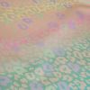 Tissu imperméable métallisé léopard - pastel x 10 cm