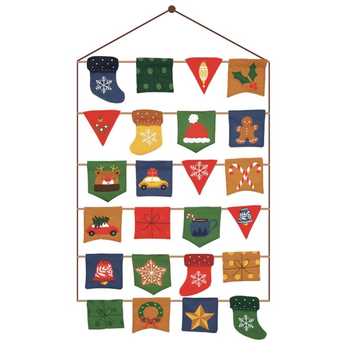 Tissu panneau calendrier de l'avent Noël