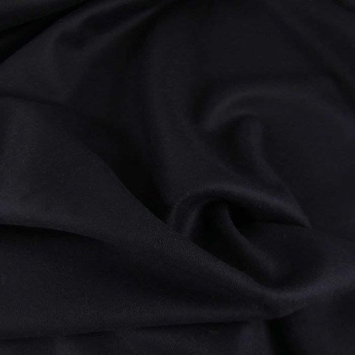 Tissu drap laine cachemire haute couture - marine x 10 cm