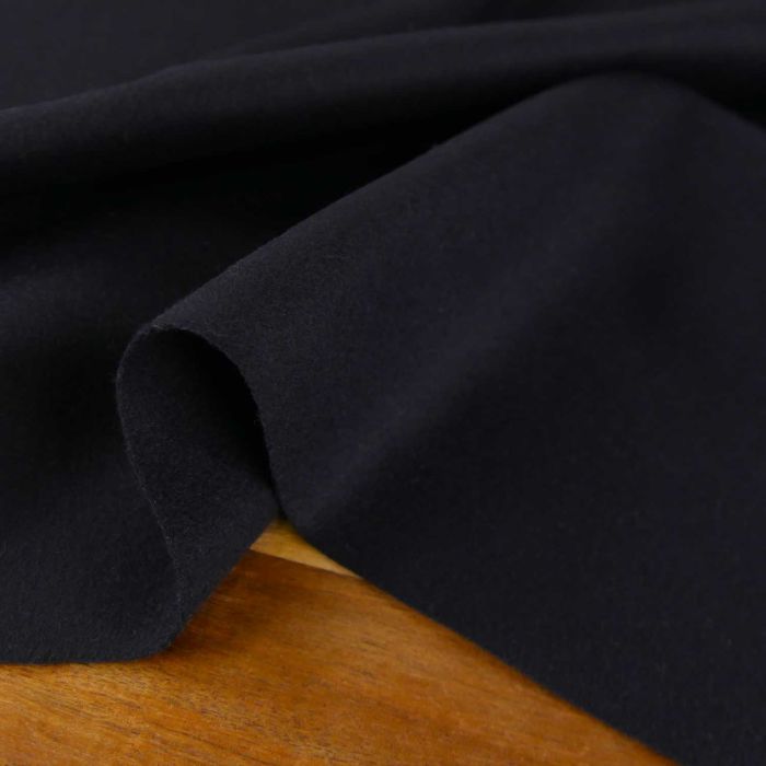 Tissu drap laine cachemire haute couture - marine x 10 cm