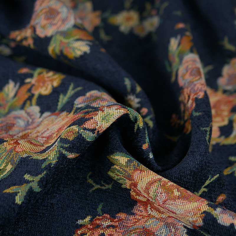 Tissu Georgette Bleu Marine 100% Polyester - Vente Au Mètre, Largeur 112 Cm, Made In France