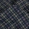 Tissu lainage tweed tartan haute couture - bleu marine x 10 cm