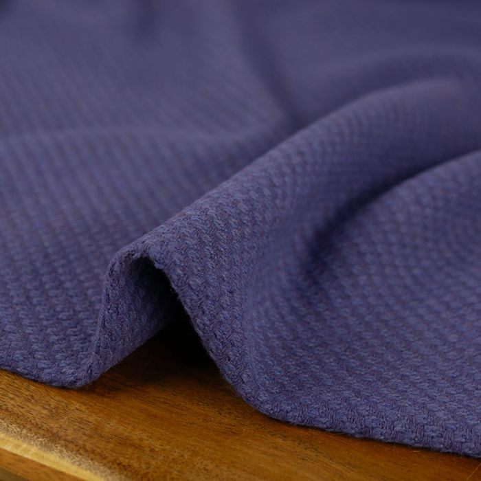 Tissu lainage texturé haute couture - violet lavande x 10 cm