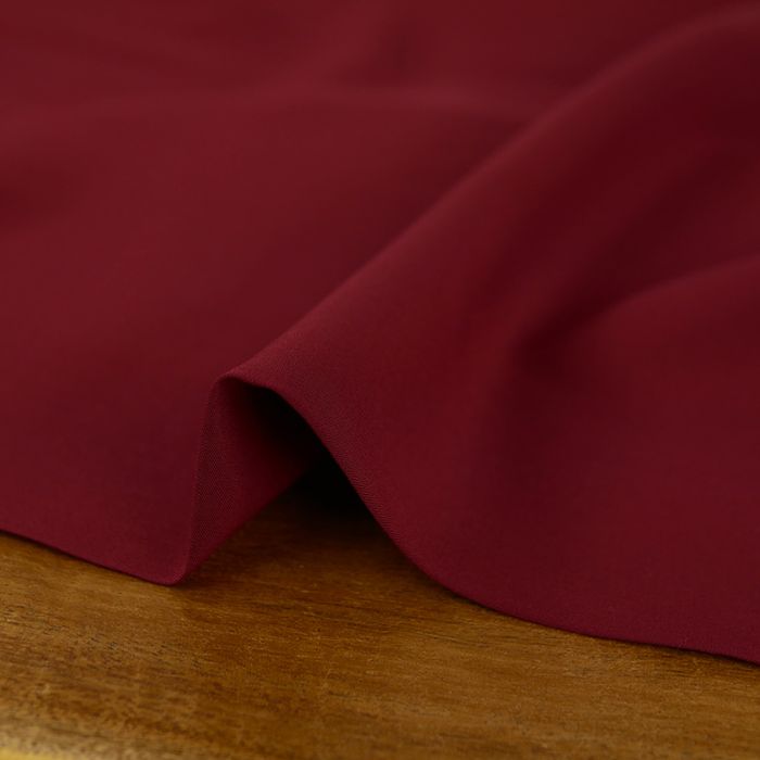 Tissu popeline viscose bambou uni - rouge foncé x 10 cm