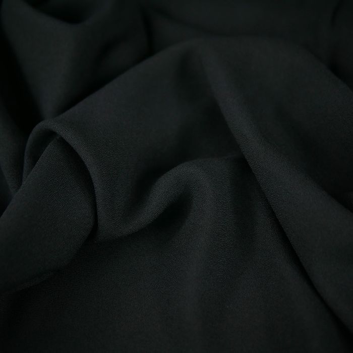 Tissu crêpe viscose haute couture - noir x 10 cm