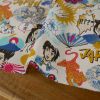 Tissu cretonne dessins manga - multicolore x 10 cm