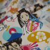 Tissu cretonne dessins manga - multicolore x 10 cm