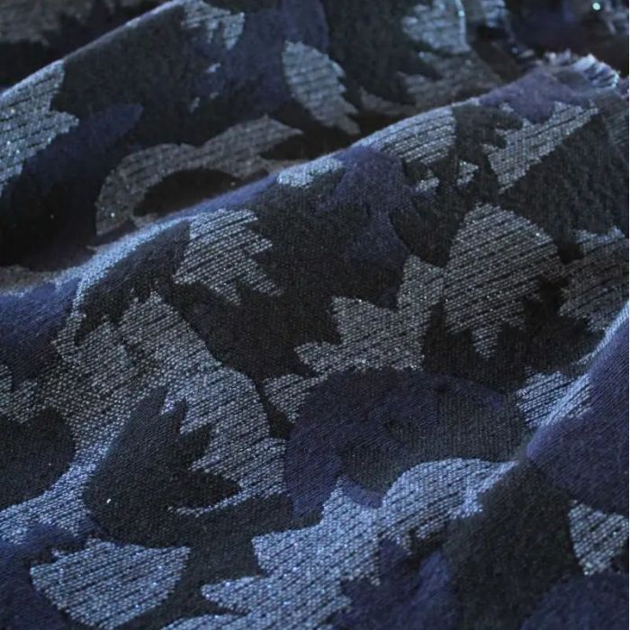 Tissu jacquard Crocus Bleu - Eglantine et Zoé x 10 cm