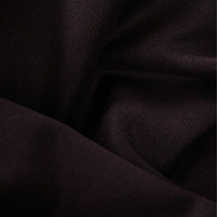 Tissu lainage poils courts haute couture - violet aubergine x 10 cm