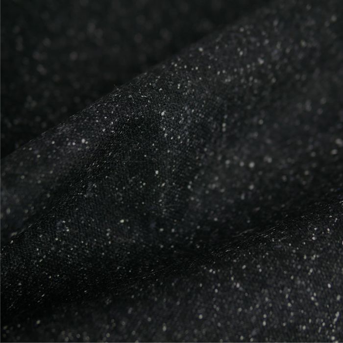 Tissu lainage fin chiné haute couture - gris foncé x 10 cm