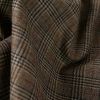 Tissu lainage fin prince de Galles haute couture - marron x 10 cm