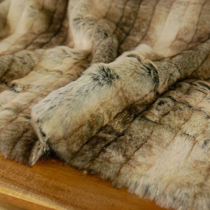 Tissu fausse fourrure dégradé haute couture - marron x 10 cm