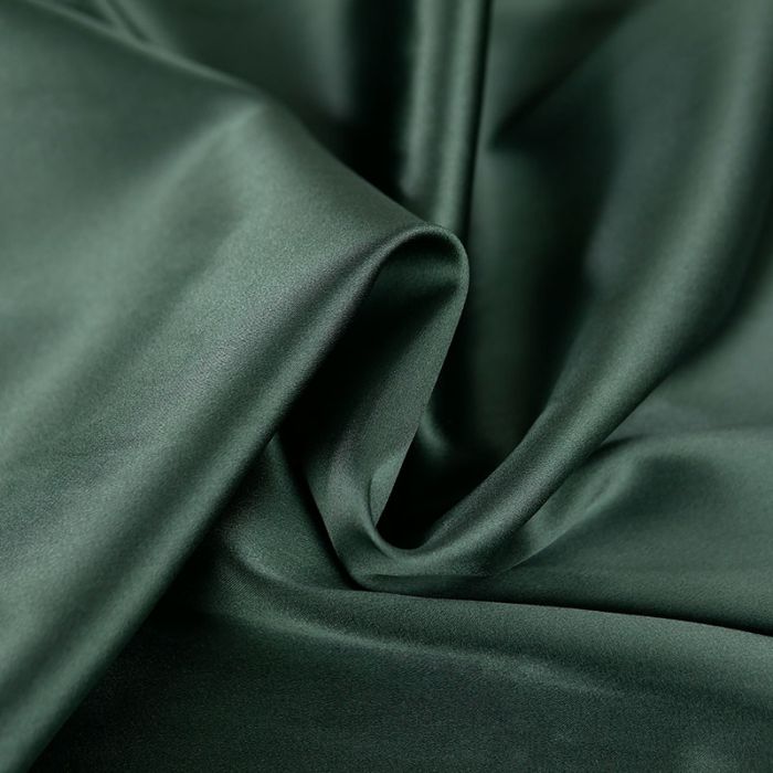 Tissu soie stretch satiné uni - vert kaki x 10 cm