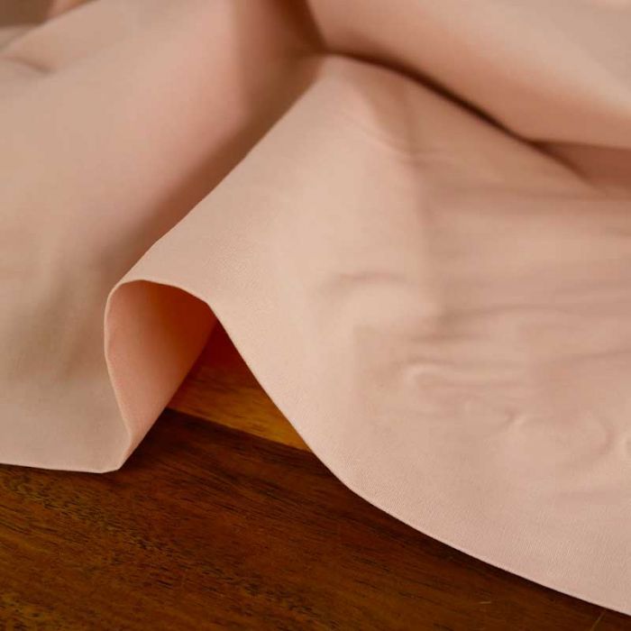 Tissu popeline coton - rose saumon x 10 cm