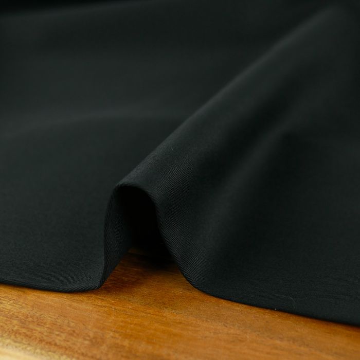 Tissu gabardine coton uni - noir x 10 cm