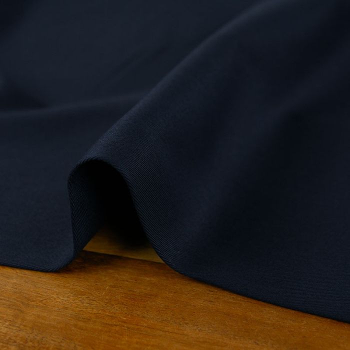 Tissu gabardine coton uni - bleu marine x 10 cm