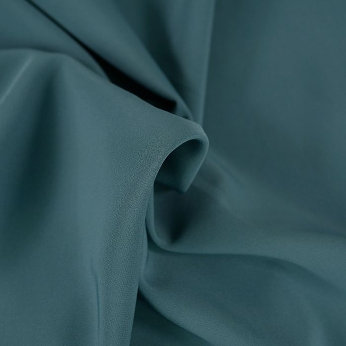 Tissu crêpe stretch polyester uni - bleu de gris x 10 cm