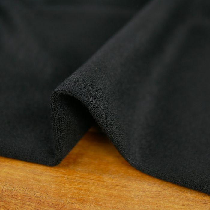 Tissu jersey maille chiné - noir x 10 cm